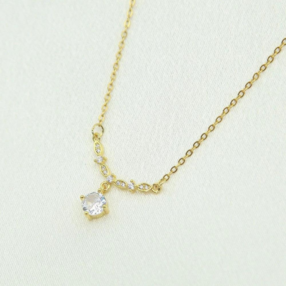Jewelry Personalized Bright Necklace Diamond Pendant Necklace New Full Drill Clavicle Chain  Women