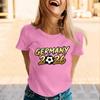Women’s Casual Crew Neck Short Sleeve Pullover T-Shirt with Germany 2026 Letter Print Soccer Graphic Top for Supporters