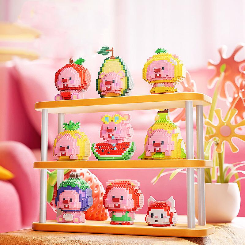 Bloques de Construcción Micro Fruit Loopy Losto Bear Little Beaver Modelo Puzzle Anime Mini Figura de Ladrillos Juguete Para Regalo de Navidad