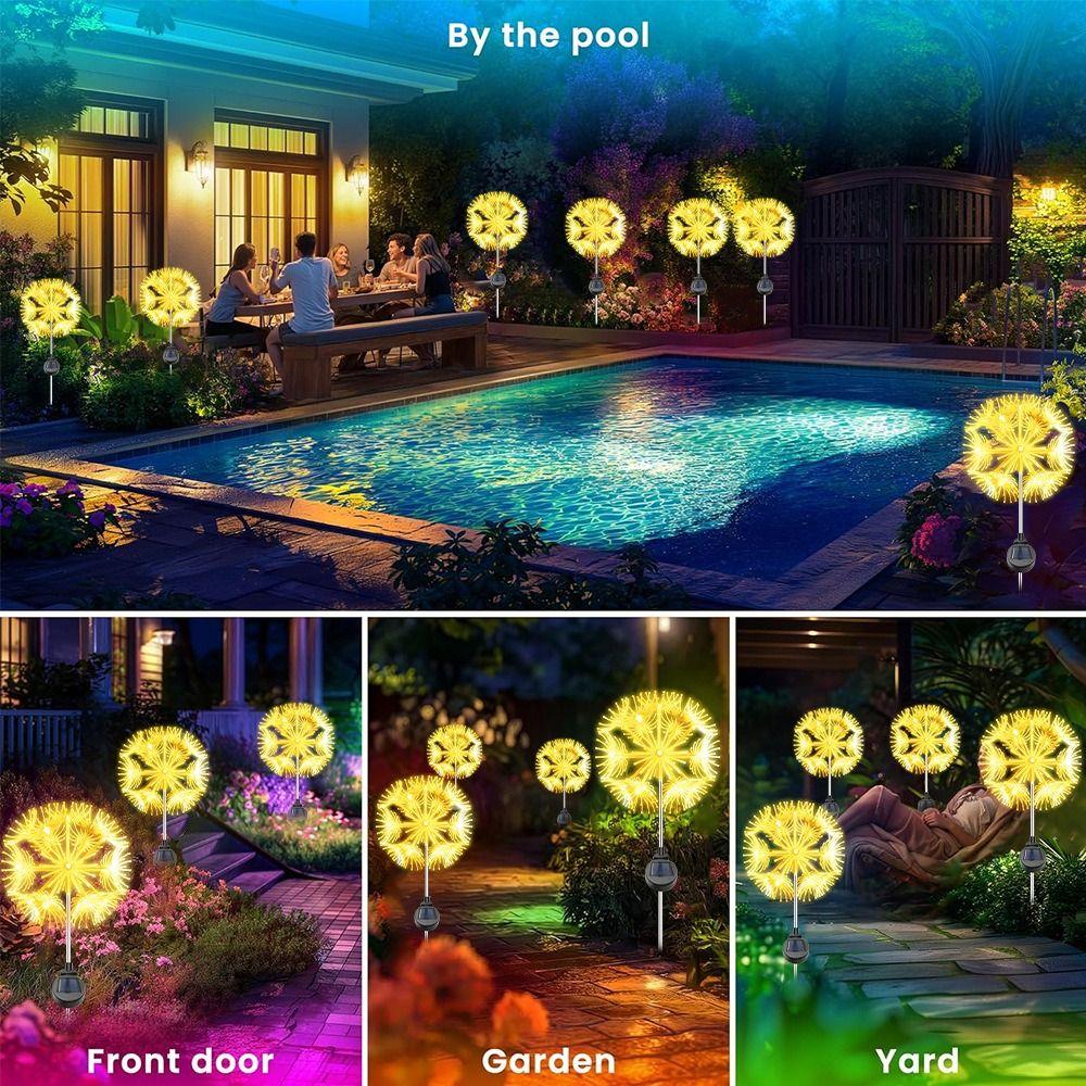 19LED LED Hanging Chandeliers IP44 Starburst Lamp Novelty Solar Ground Pendant Lamps  Party