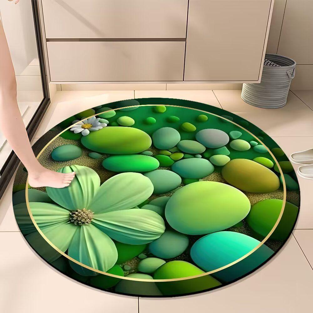 

Круглый ковер, противоскользящий коврик для ванной комнаты, коврик для кухни, входной душевой комнаты, впитывающий воду коврик 60 * 60cm