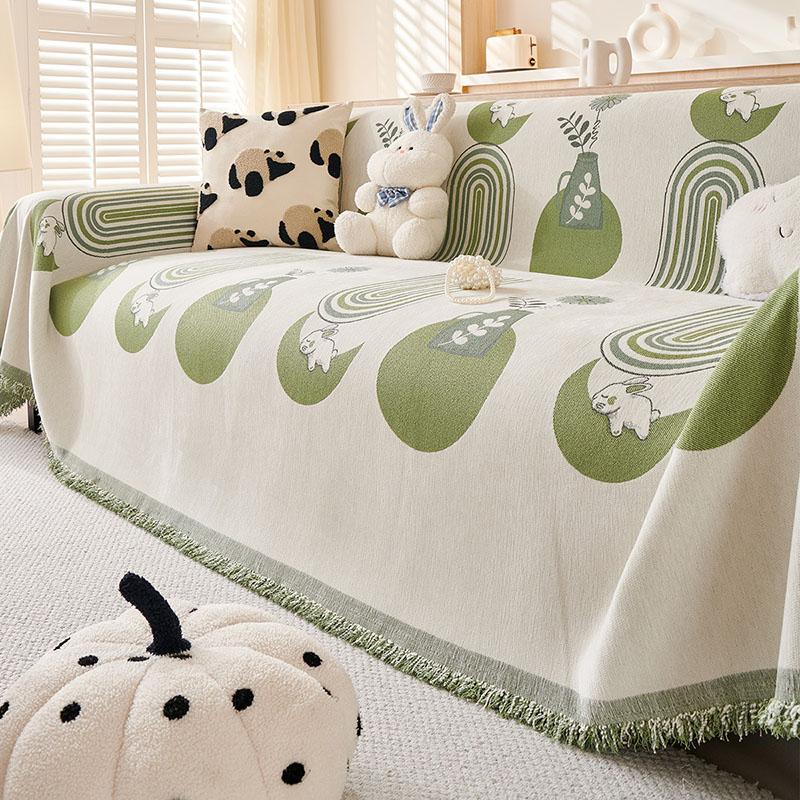 Cartoon Gedruckter Chenille Sofaüberwurf Luxus Voller Bezug Sofadecke für Wohnzimmer Anti-Katzenkratzer Staubdichte Couchbezüge