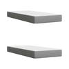 Box Spring Bed with Mattress Light Grey 200 x 200 cm Fabric
