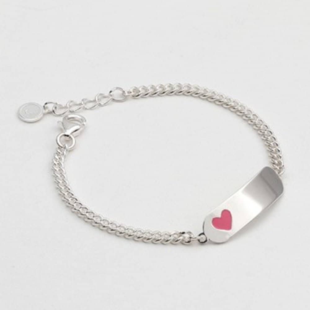 [As Little] Baby Silver Bracelet Kids Children Silver 925 Pink Heart