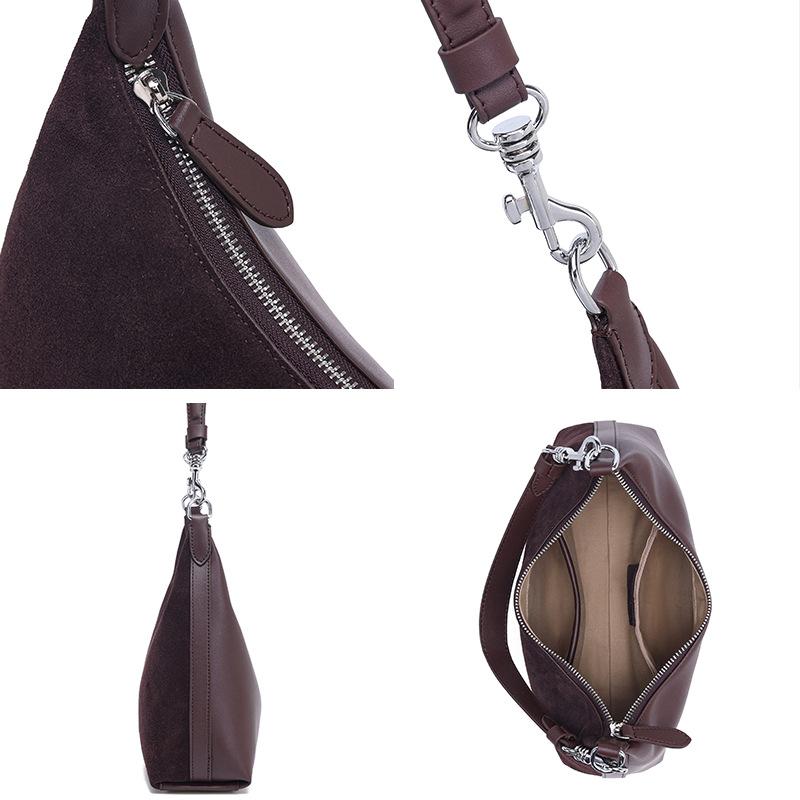 Large Capacity Tote Bag  New High end Matte Cowhide Leather Shoulder Bag  Simple Commuter Underarm Bag