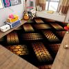 Black and Gold Tire Pattern Printed Carpet Suitable for Living Room Children's Room Bedroom Playroom Entryway Home Decor Floor