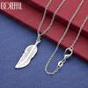 925 Sterling Silver Fashion Necklace Leaf Pendant Jewelry
