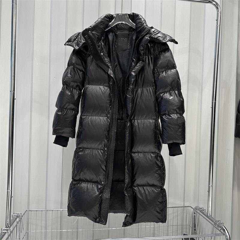 

Черный бриллиант черная жемчужина длинный пуховик для мужчин и женщин новый утолщенный выше колена гусиный пух съемная шапка пара XXL чёрный