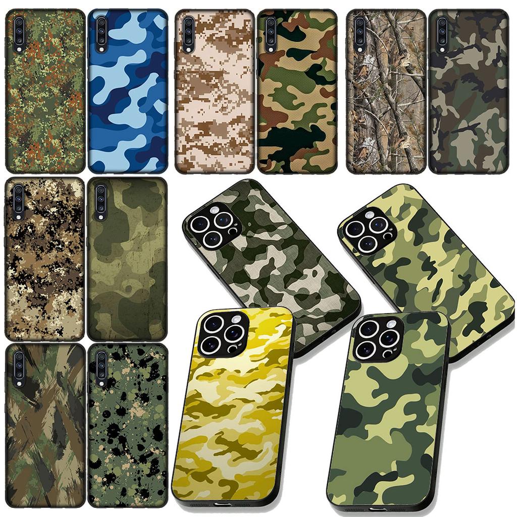 Camo Military Army Camouflage Pattern Phone Case for Apple iPhone 16 17 Air 14 15 Pro Max Plus 16+ 16E 14+ ProMax Soft Cover
