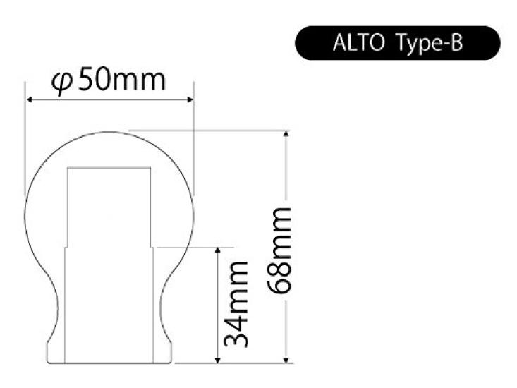 Beatrush Aluminum Shift Knob for Suzuki Alto Works HA36S Type-B-ALTO (Silver) [A98504AS-B]