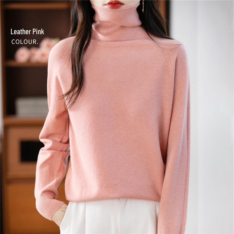 Women's Velvet Long Sleeve Knitwear: Versatile Plus Size High Neck Lapel Sweater for Autumn & Winter