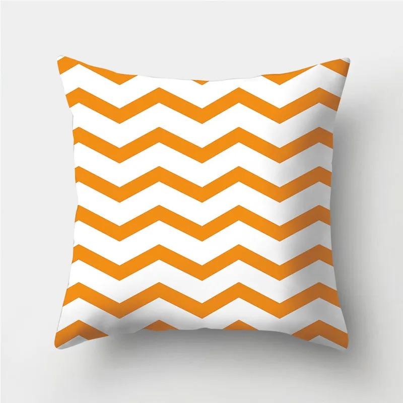 Orange Warm Color Irregular Pattern Series Pillowcases Geometric Striped Pillowcases Sofa Car Sofa Living Room Decoration