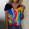 Women T Shirt Abstract Painting Print Funny Clothes Women Short Sleeve T Shirts Top Streetwear Summer Oversized Clothing