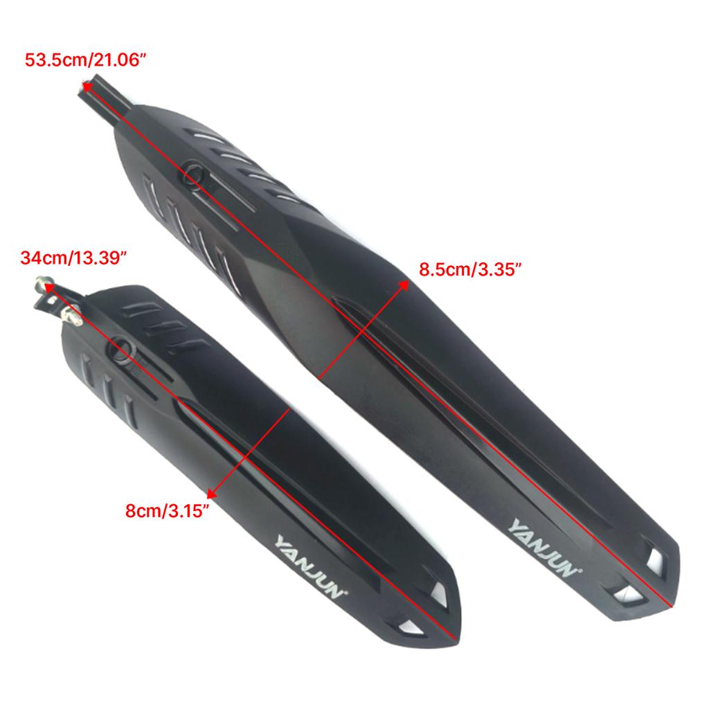 Bærbar sykkelskjerm MTB terrengsykkelskjermer sett foran og bak for mot vannsprut og skitt