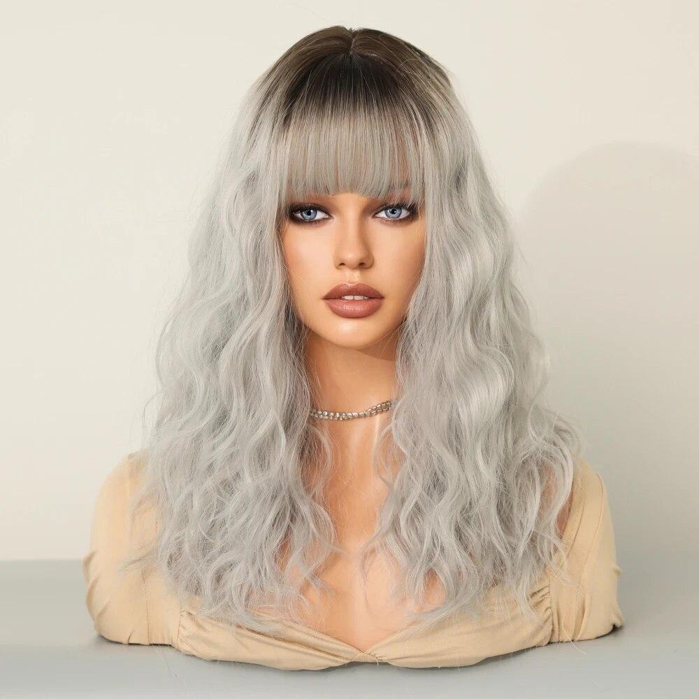 Perucă verde pentru femei Perucă de păr sintetic Bob până la umăr Perucă ondulată Cosplay Party Perucă de Halloween pentru femeie cu păr fals