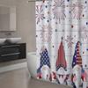 Patriotic Gnomes & Fireworks Waterproof Shower Curtain - Festive Design for a Cheerful and Patriotic Bathroom Decor