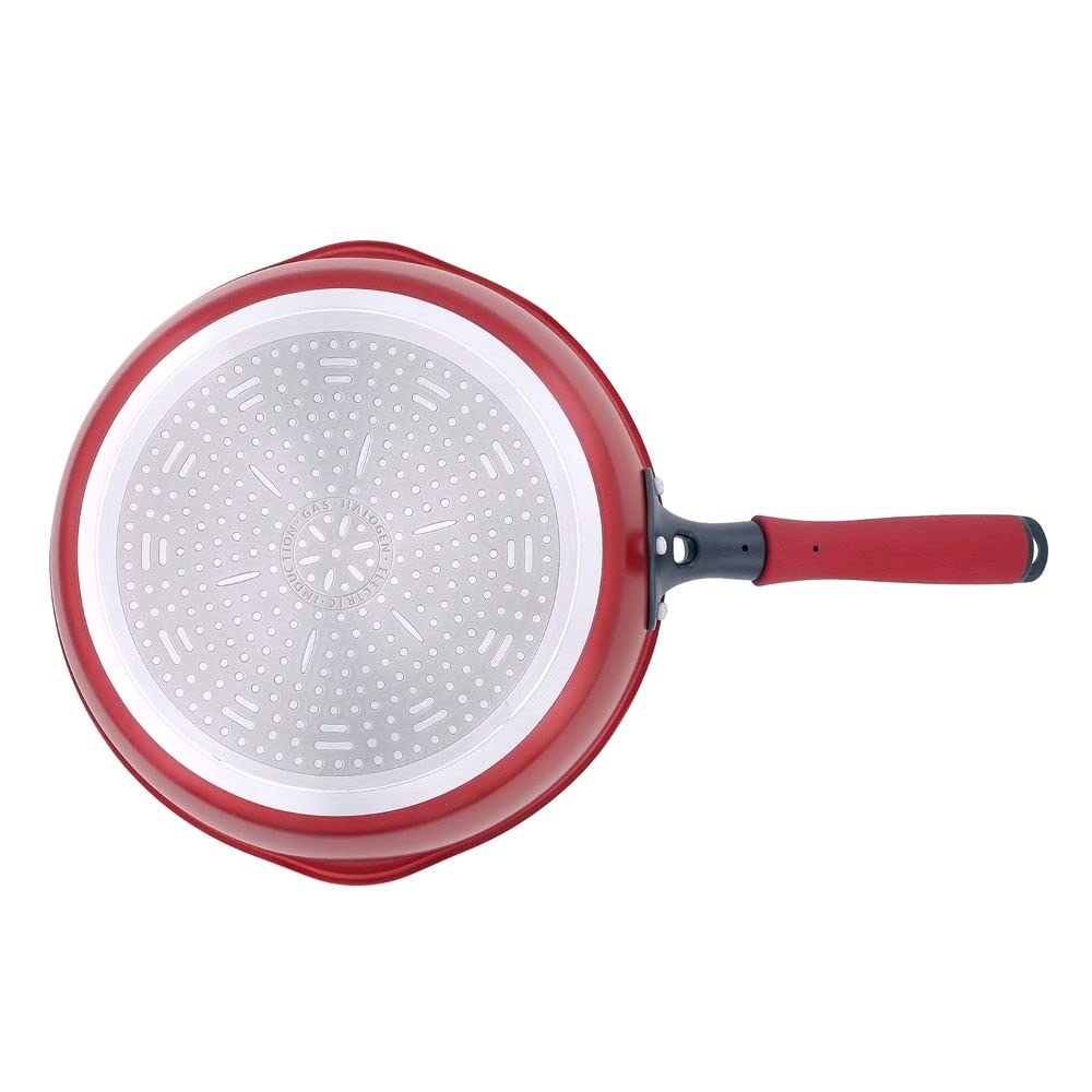 Bestco Frying Pan Deep 26cm Red IH Compatible Delicious Sine Volt NM-105