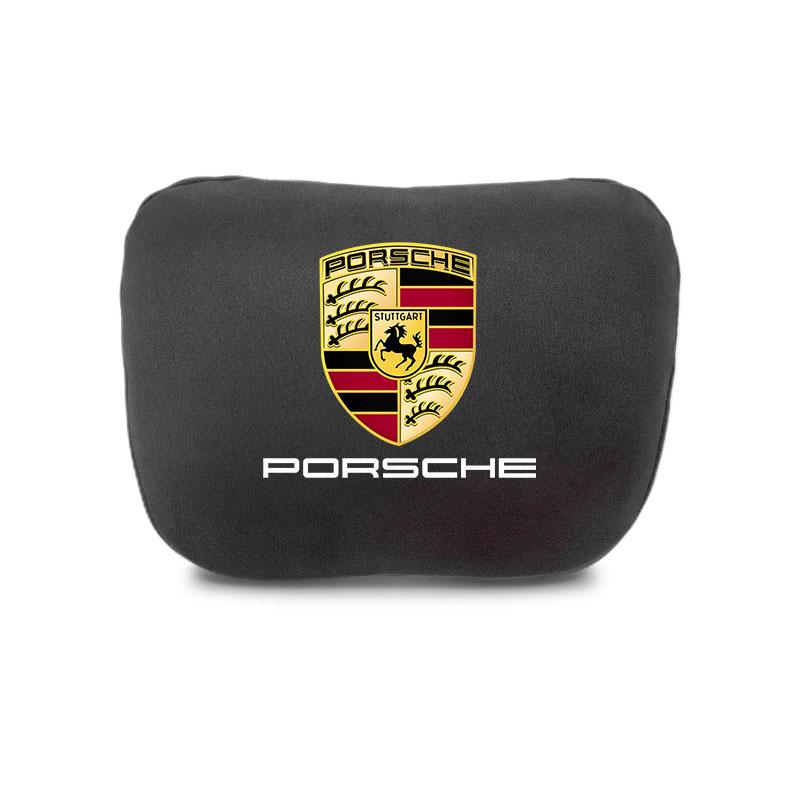 

Car Suede Seat Headrest Neck Pillow Soft Cushion Lumbar Support For Porsche Cayenne Panamera Macan 911 718 Taycan Boxster Cayman