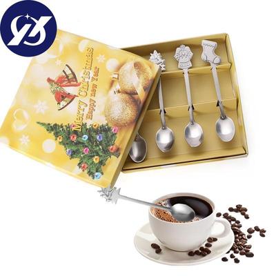 4 Pcs / Set of Stainless Steel Christmas Style Comfortable Kitchen Coffee Spoon