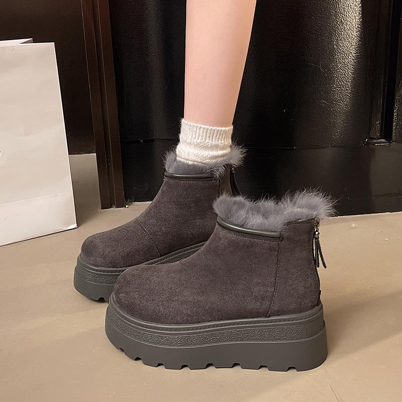 Women's Soft Elastic Winter Warm Winter Cold Padded Snow Boots Thick-soled Non-slip Wear-resistant Outdoor Leisure Sports Fur Cotton Boots
