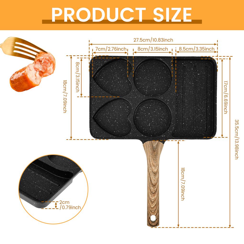 Egg Frying Pan Nonstick Pancake Pans Breakfast Skillet Cookware Pancake Pan Egg Pan Suitable for Eggs, Pancakes, Plett, Crepes