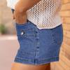 Damskie Kolorowe Jeansowe Szorty Stretch Slim Fit z Przetarciami