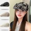 Flower Embroidery Forward Cap Casual Versatile British Hat Fashion Beret  For Lady Girl