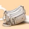 Fashionable Multi Zipper Crossbody Bag, Soft Vegan Leather Shoulder Bag, Women's Multi Pocket Handbag Wallet