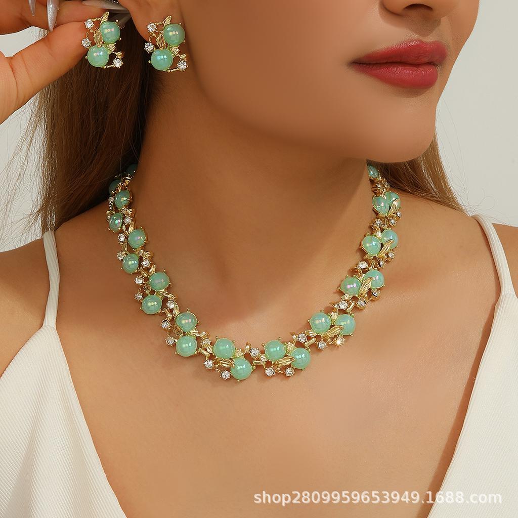 Alloy Necklace And Earring Set For Ladies - Wedding And Bridal Jewelry Set
