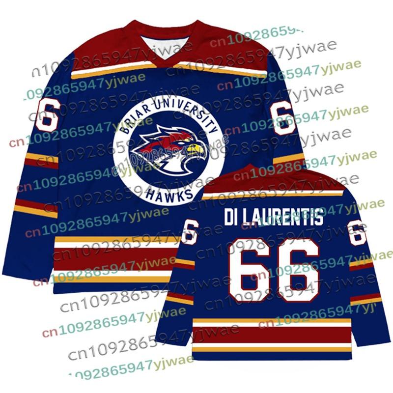 Cosplay Fuori Sede Briar University Maglia da Hockey Graham 44 22 DI LAURENTIS 66 Tucker46 Maglietta a Maniche Lunghe Maglia da Uomo