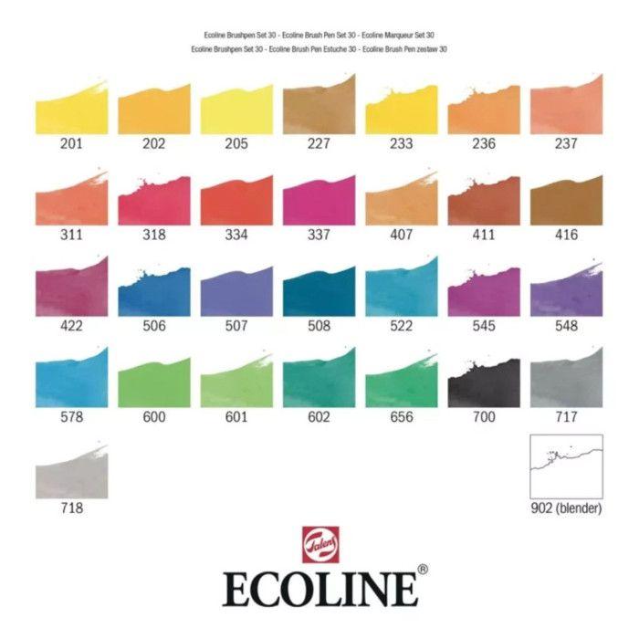 Felt-tip Pens - Watercolor - Drawing - Sketch - 30 Primary Colors - Ecoline