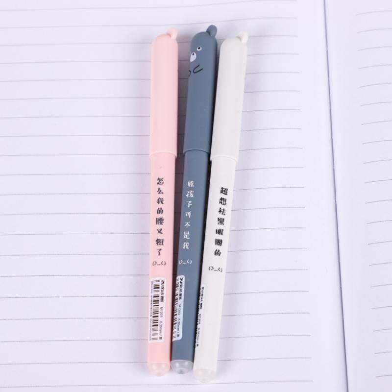 Löschbarer Stift, Bären-Styling, kreativer Gelstift, volle Nadelröhre, 0,38 mm, niedlicher Cartoon, löschbarer Stift, löschbarer Stift für Studenten