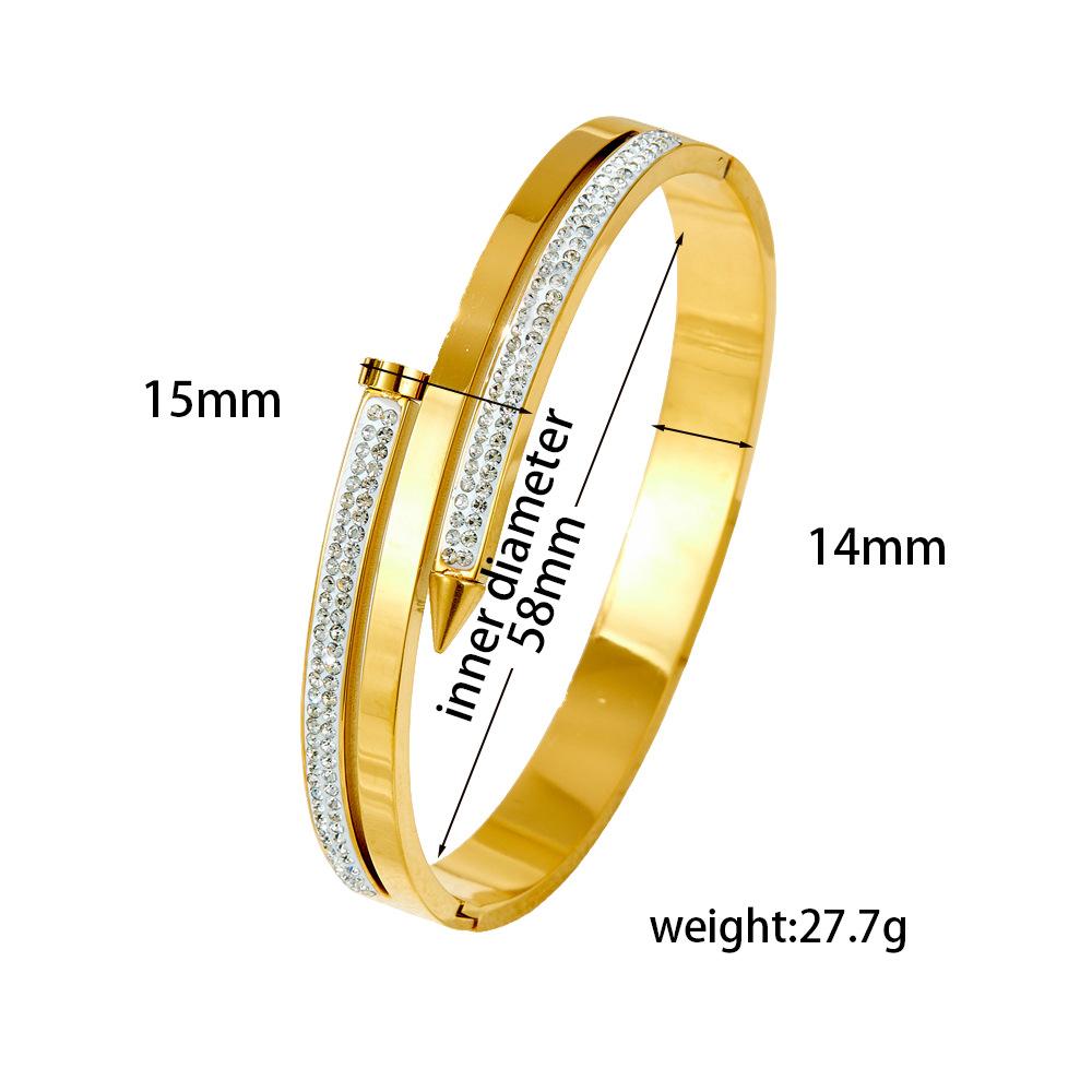 2026 European and American Trends, Elegant Diamond-encrusted Jewelry, High-end Fashion Bracelet, Light Luxury Temperament Ins Wind Nail Bracelet