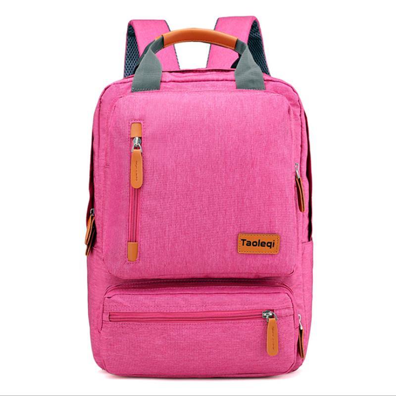 

Solid Color Canvas Backpack For Men And Women With Spacious Storage For Travel Pink