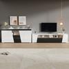 TV cabinet and side cabinet combination, 180*38.5*45cm high-gloss, LED lighting, lowboard, 140 x 40 x 65 cm, living room sideboard, black-white