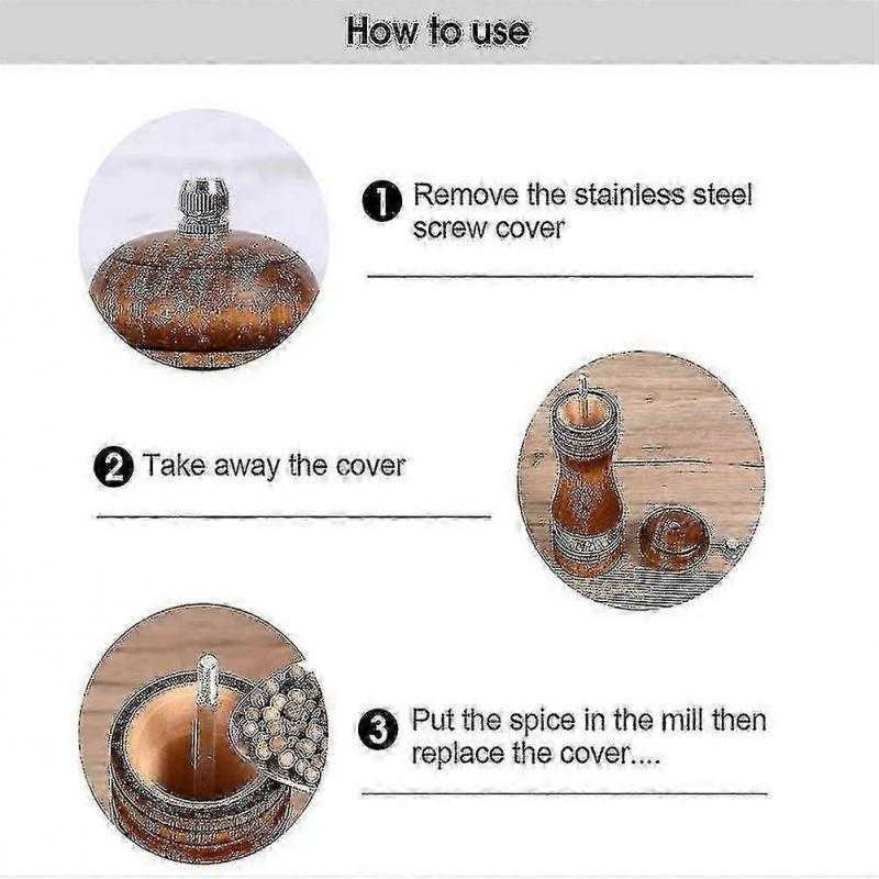 Grinder,wood Salt And Grinder Mills Sets,2 Pack,retro