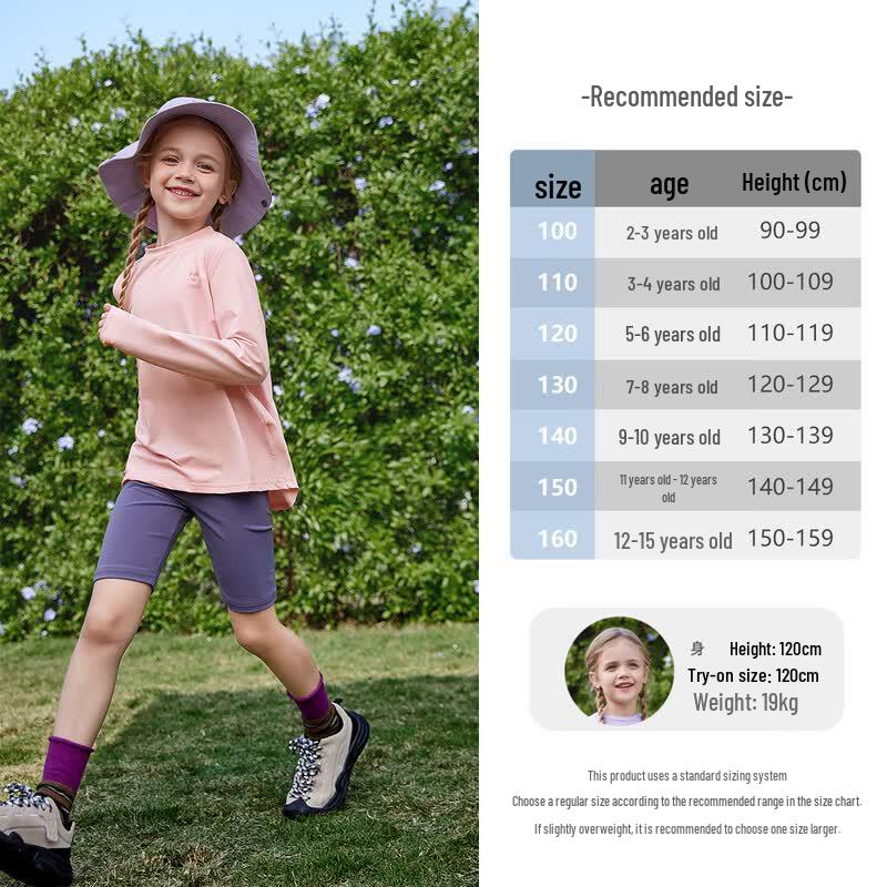 JELLYBABY Girls' Heart Print Sun Protective Long Sleeve T-Shirt