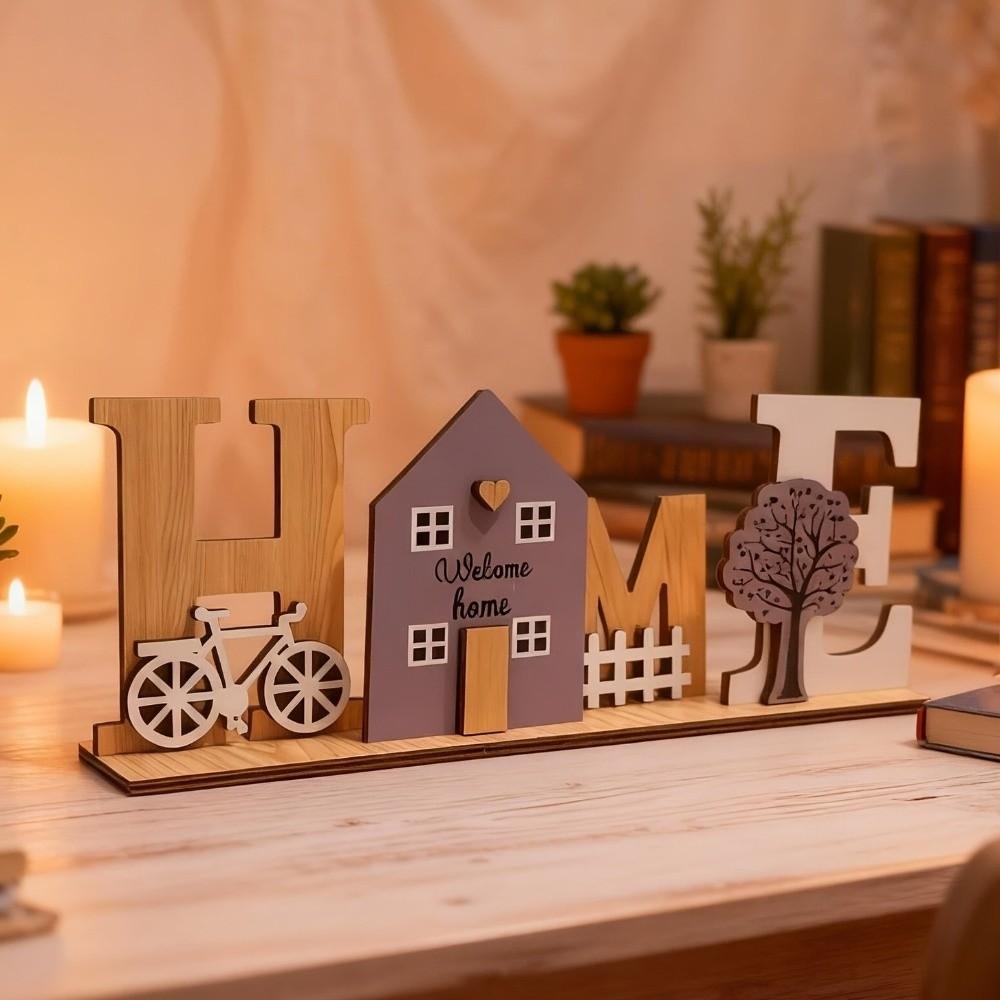 Holz HOME Ornament Einfaches Design Holzbuchstabenbrett Modische Holzhandwerkskunst Hochzeitsdekoration