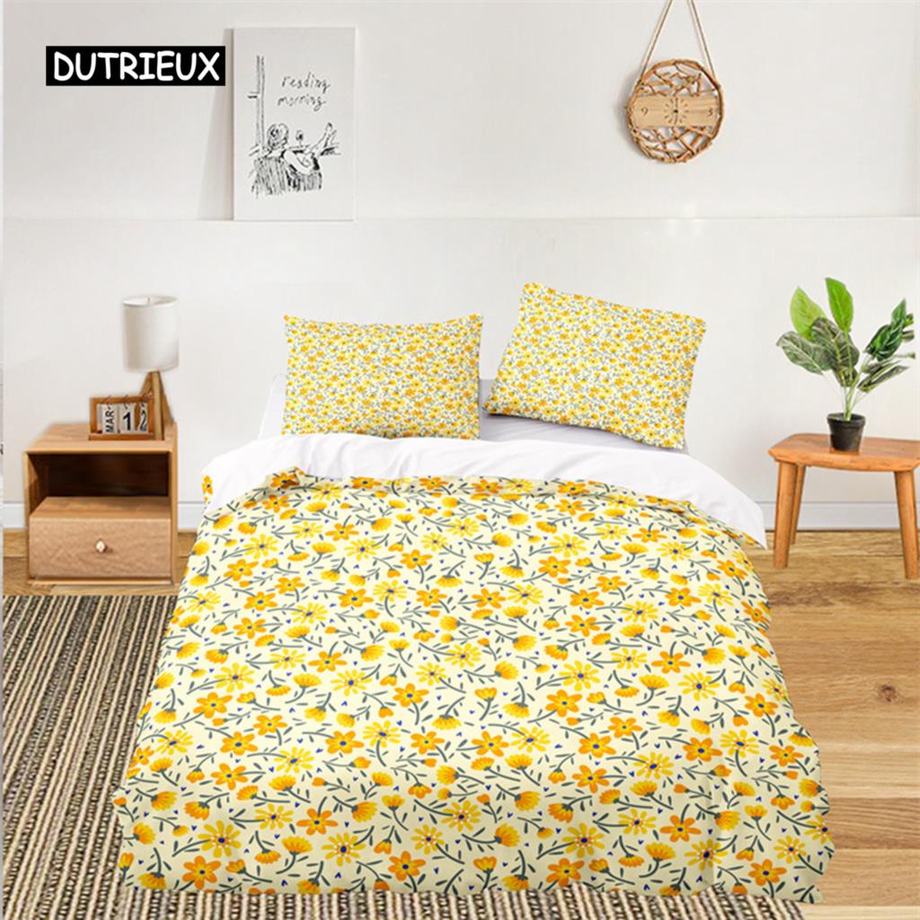 

Comforter Cover Botanical Floral Bed Cover Kit Farmhouse Style Leaves Flower Branch Comforter Cover Pillowcases Bedroom Decor Women Kids EU single(135x200cm)
