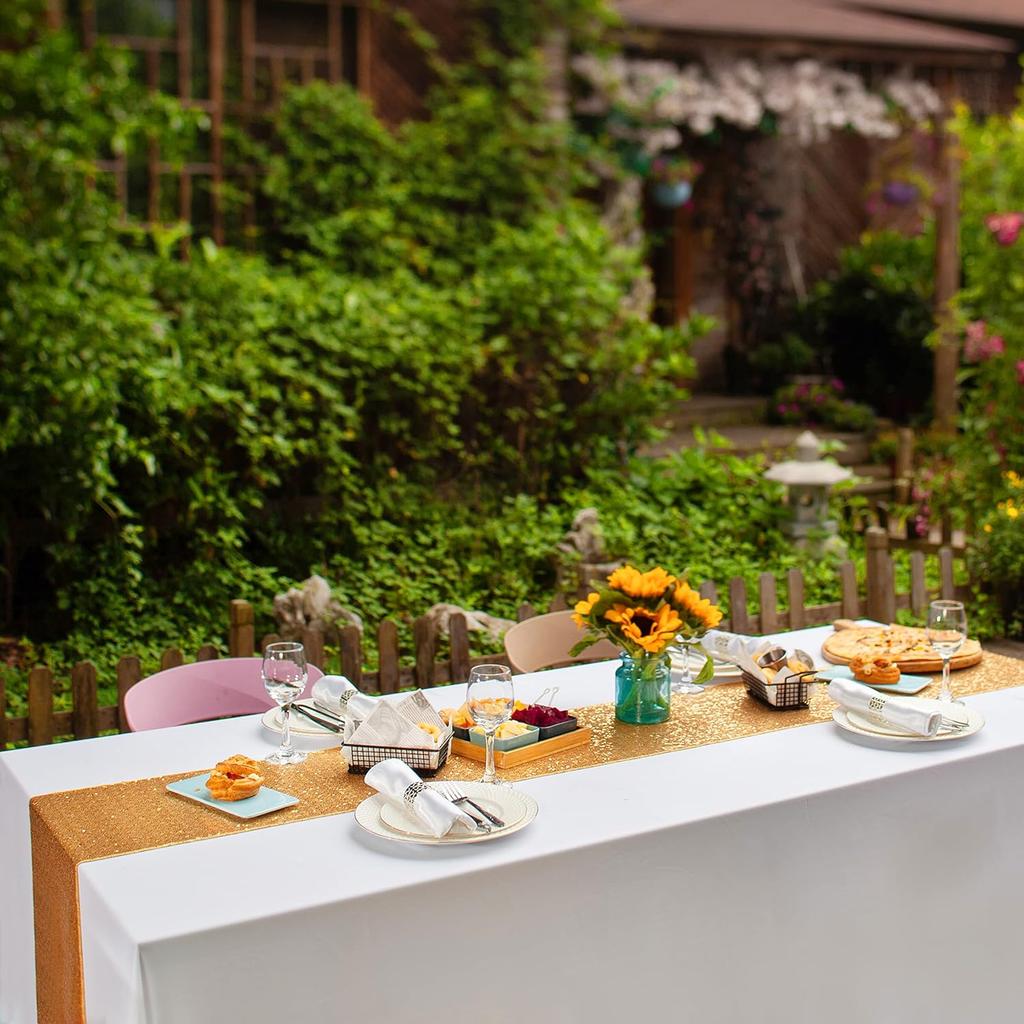 Sequin Table Runner Glitter Gold For Wedding Banquet Holiday Birthday Party Baby Shower Bridal Shower Engagement Decor