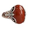 Classic Retro Pattern Ring Synthetic Agate Women'S Ethnic Style Aesthetic Niche Festival Suitable Jewelry Gifts And Accessories