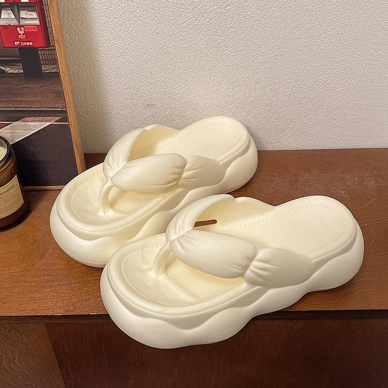 

Thick bottom for outer wear increases height, flip-flops are fashionable in summer, high heels pinch feet EVA non-slip and cool slippers for women 40-41 бежевый