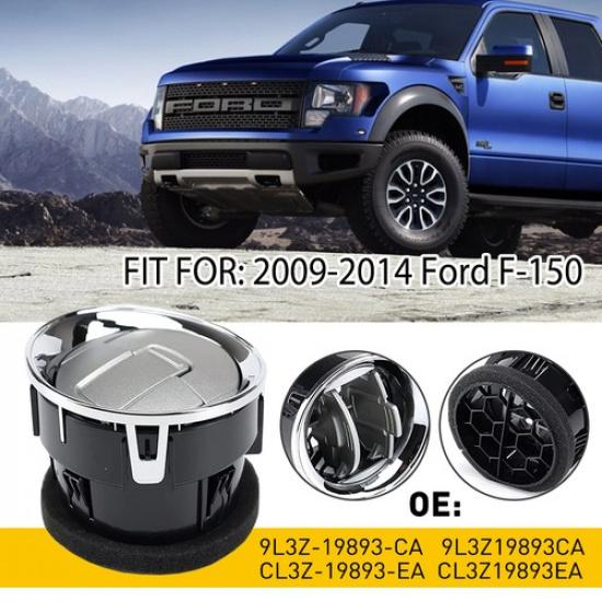 Fit For Ford F-150 2009-2014 Louver Dashboard Heater AC Louvre Air Vent Chrome