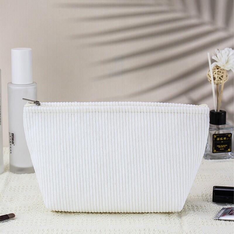 

Corduroy Octagon & Dumpling Makeup Bags, Large Capacity Water-Resistant Travel Cosmetic Organizer with Multiple Pockets dumpling bag білий