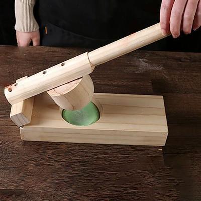 Hand Press Dumpling Skin Presser Wood Dough Presser Household Mochi Skin Maker  Pastry