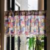 Short Curtain American Small Curtain Cabinet Curtain Privacy Half Curtain Short Curtain Pocket Color Coffee Curtain
