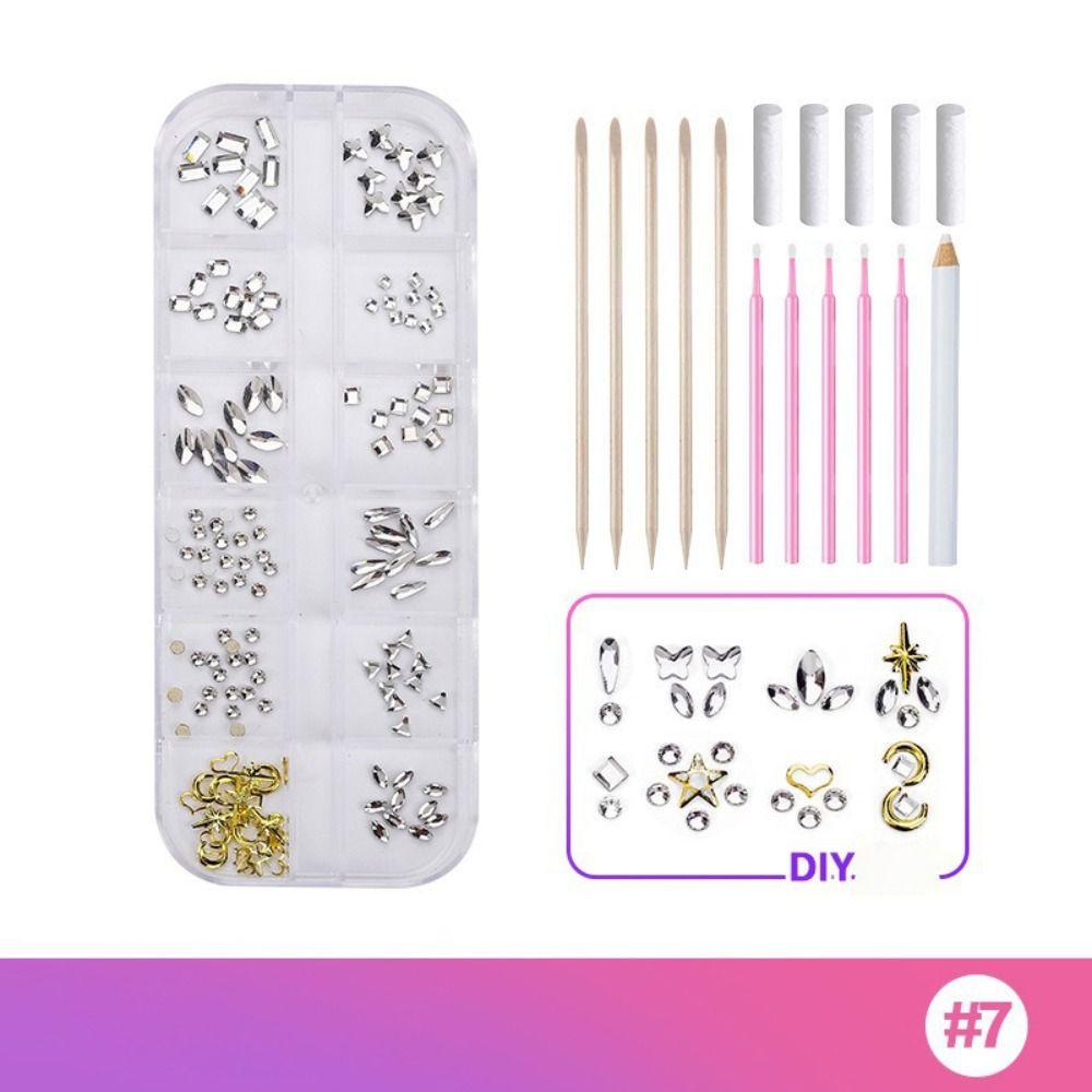 Dental Tooth Gems Diamond Dental Jewelry Crystal Diamond Ornament DIY Tools with Self-adhesive Box Denture Acrylic