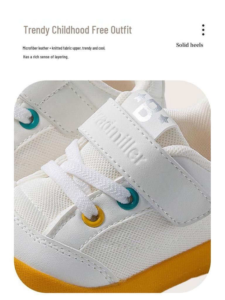 2026 Spring Kids' Breathable White Canvas Shoes - Soft Sole, Non-slip Indoor Sneakers for Boys & Girls
