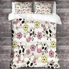 Cartoon Cow Motif,Microfibre Bedding Sets, Children's Bed Linen with Zip Room Decor  Duvet Cover  for Teenagers  Adult 3-Piece