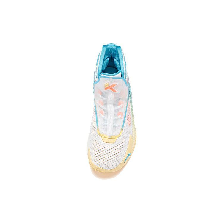 Anta KT5 Comfortable Shock Absorbing Durable High Top Basketball Shoes Men Sneakers White Blue Yellow 112021101-1